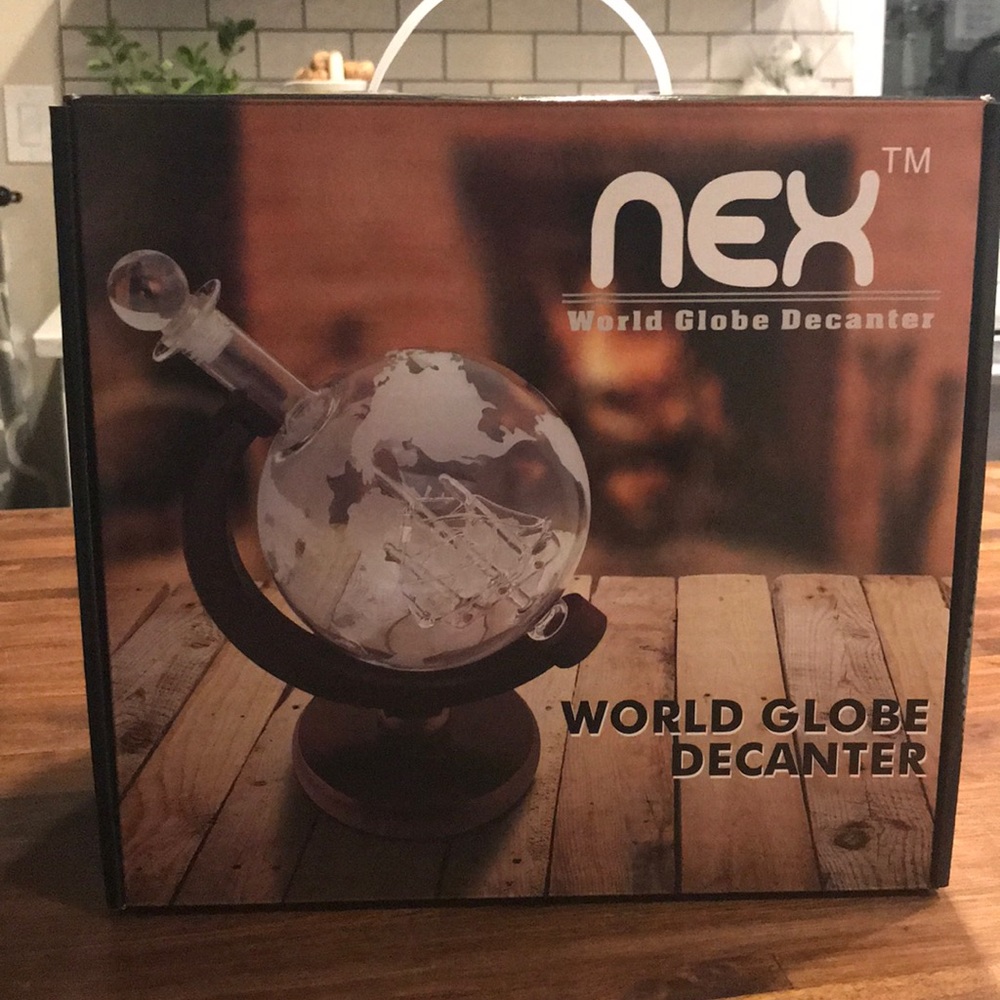 New in Box World Globe Decanter